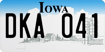 IA license plate DKA041