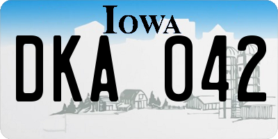 IA license plate DKA042
