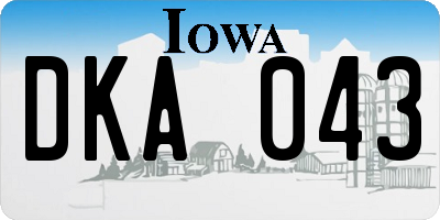 IA license plate DKA043
