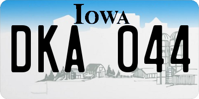 IA license plate DKA044