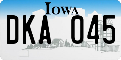 IA license plate DKA045