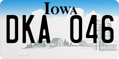 IA license plate DKA046