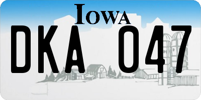 IA license plate DKA047
