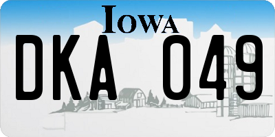 IA license plate DKA049