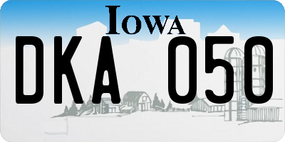 IA license plate DKA050