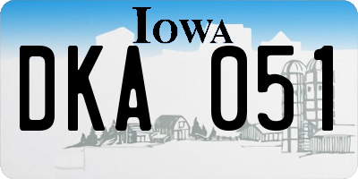 IA license plate DKA051