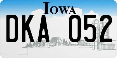 IA license plate DKA052