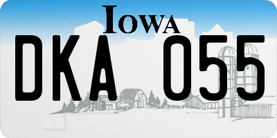IA license plate DKA055