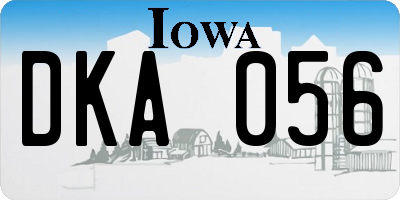 IA license plate DKA056