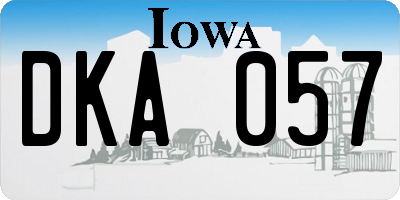 IA license plate DKA057