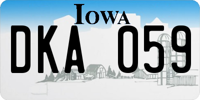 IA license plate DKA059