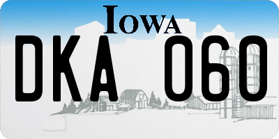 IA license plate DKA060