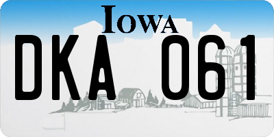 IA license plate DKA061