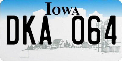 IA license plate DKA064