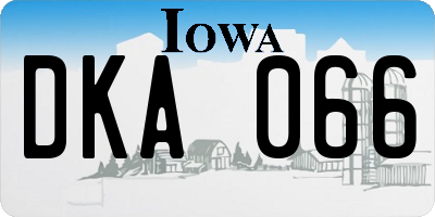 IA license plate DKA066