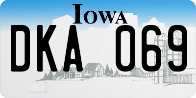 IA license plate DKA069
