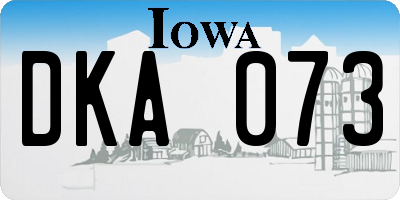 IA license plate DKA073