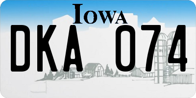 IA license plate DKA074