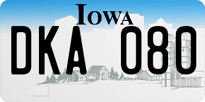 IA license plate DKA080