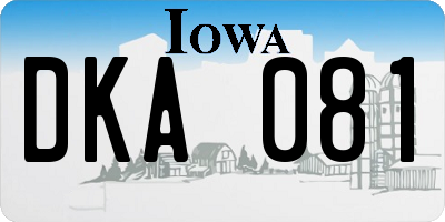 IA license plate DKA081