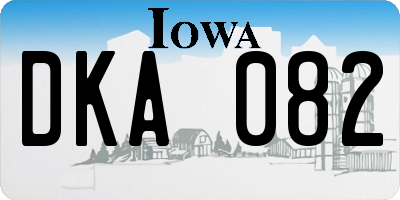 IA license plate DKA082