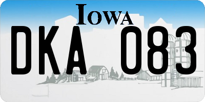 IA license plate DKA083