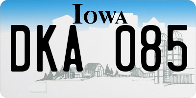 IA license plate DKA085