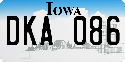 IA license plate DKA086