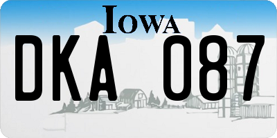 IA license plate DKA087