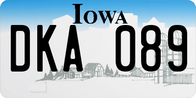 IA license plate DKA089