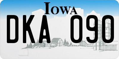 IA license plate DKA090