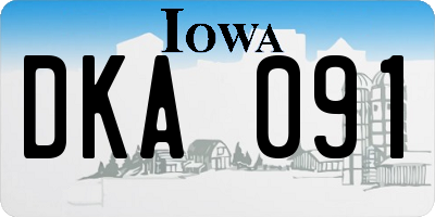 IA license plate DKA091
