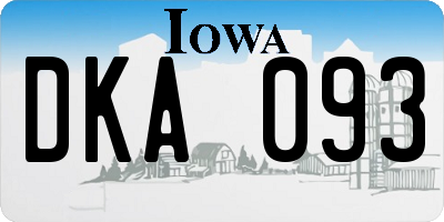 IA license plate DKA093
