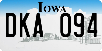 IA license plate DKA094