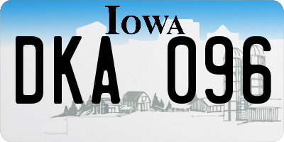 IA license plate DKA096