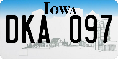 IA license plate DKA097