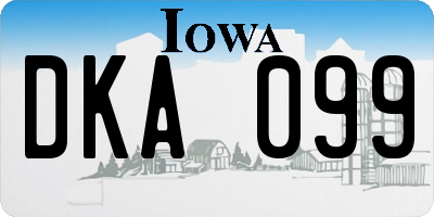 IA license plate DKA099