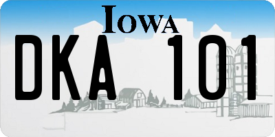 IA license plate DKA101