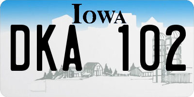 IA license plate DKA102