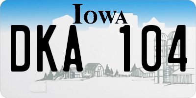 IA license plate DKA104