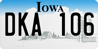 IA license plate DKA106