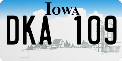 IA license plate DKA109