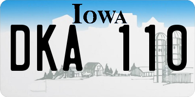 IA license plate DKA110