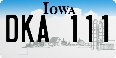 IA license plate DKA111
