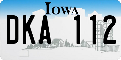 IA license plate DKA112