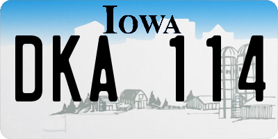 IA license plate DKA114