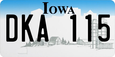 IA license plate DKA115