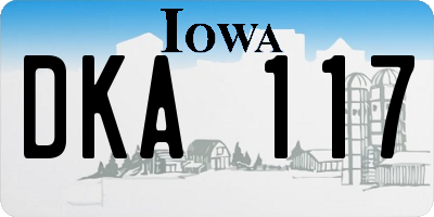 IA license plate DKA117