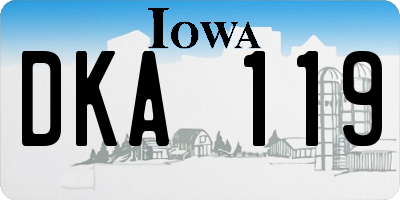 IA license plate DKA119