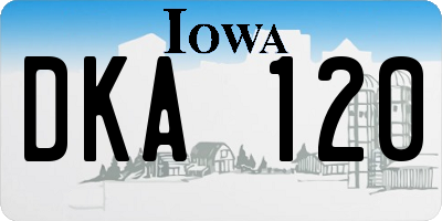 IA license plate DKA120